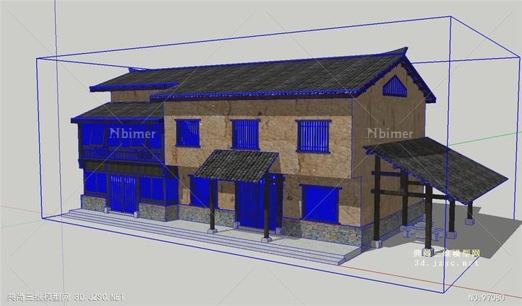 农村房屋改造建筑SU模型设计