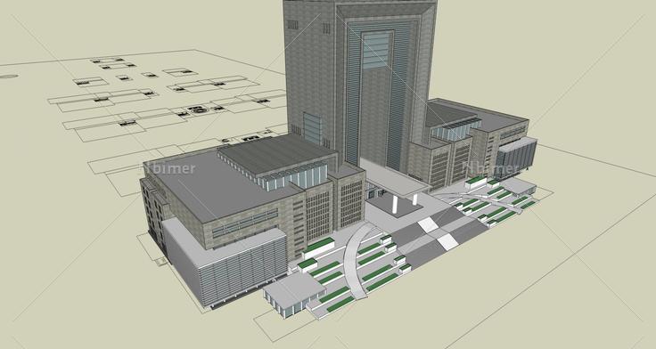 现代办公大楼(39329)su模型下载