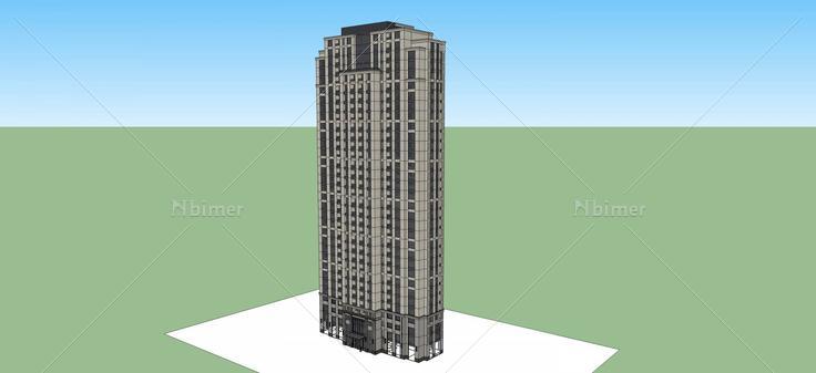 古典风格高层住宅(49603)su模型下载