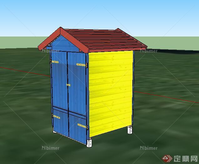 某室外简单木质木屋设计SU模型