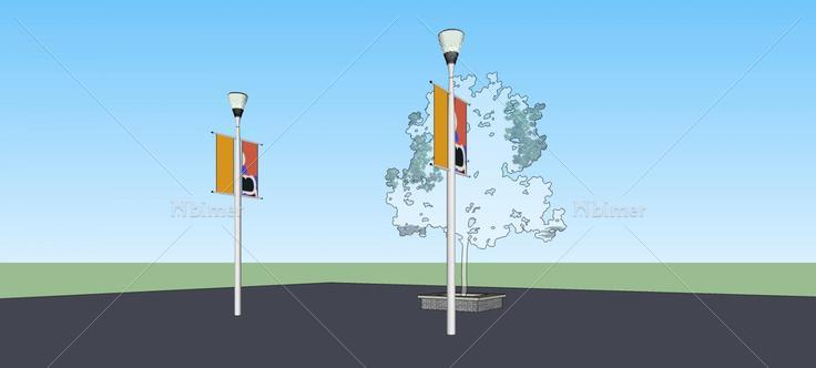 路灯广告牌(73988)su模型下载