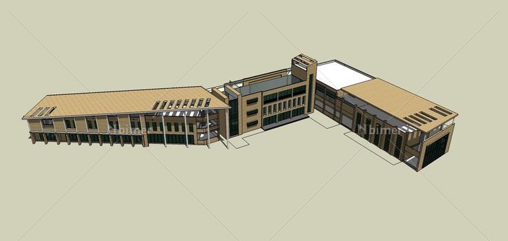 现代风格教学楼(81094)su模型下载