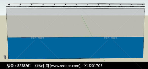 蓝色隔板窗帘