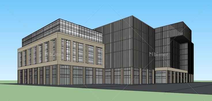 现代风格办公楼(77498)su模型下载