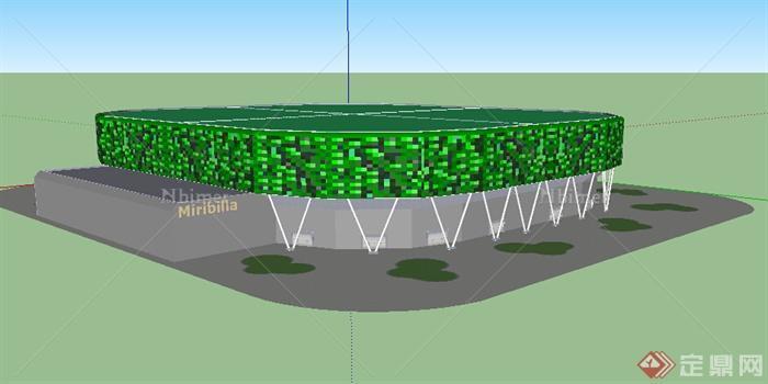 某现代体育场馆设计SU模型素材