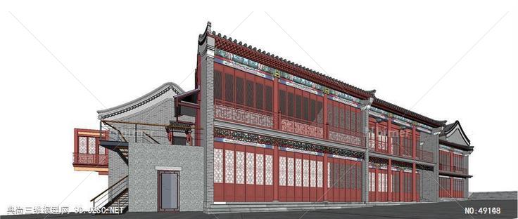 古建商业酒楼B仿古 su模型 3d