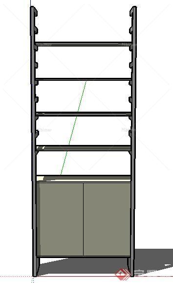 设计素材之家具书架设计su模型