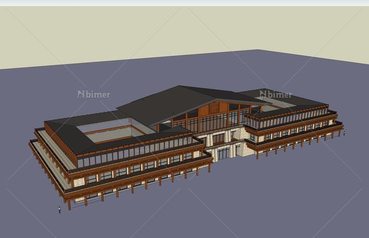 仿古会所(41256)su模型下载