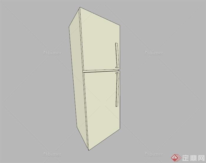 现代双门冰箱SU模型