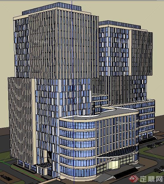某现代风格酒店办公建筑设计SU模型