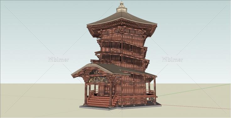 很多的日本古建SketchUp模型下载，日本的古建有