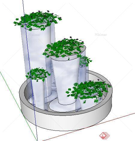 园林景观之喷泉水景设计su模型41