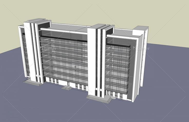 现代多层办公楼(44503)su模型下载