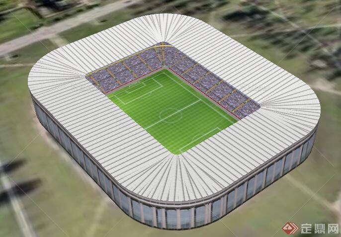 某现代风格足球场建筑设计SU模型
