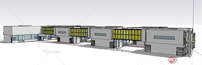 某现代风格二层幼儿园学校建筑设计SU模型