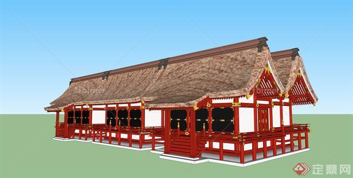 一个日式风格寺庙建筑SU模型[原创]