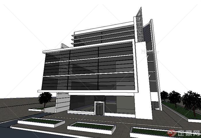 某多层商业建筑楼设计SU模型素材