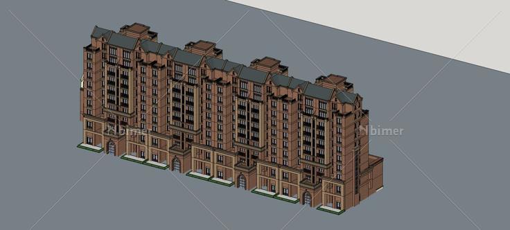 英式商业住宅楼(76598)su模型下载