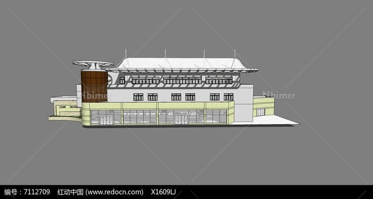 某大学校门精细模型