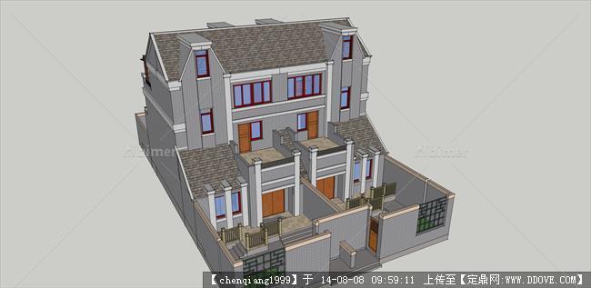 退台多层别墅建筑规划设计方案su模型