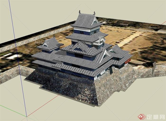 日式风格详细旅游建筑设计su模型[原创]