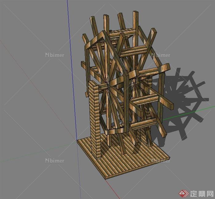 某水车景观设计SU模型