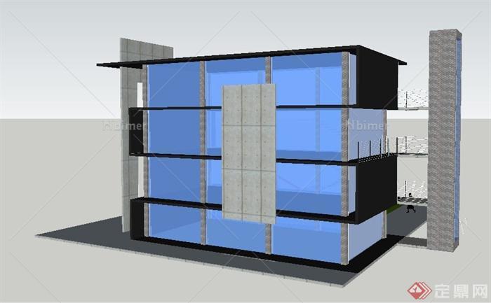 现代风格国防办公大楼建筑设计SU模型