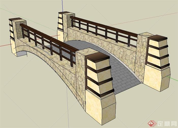 现代风格小拱桥su模型