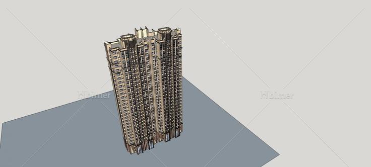 新古典风格高层住宅楼(78685)su模型下载