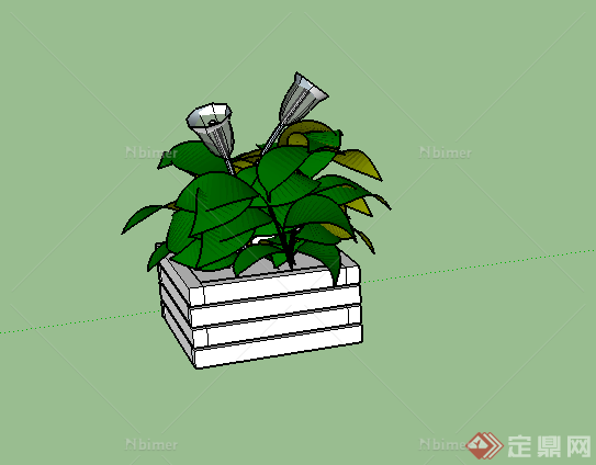 某园林盆栽植物设计SU模型素材15