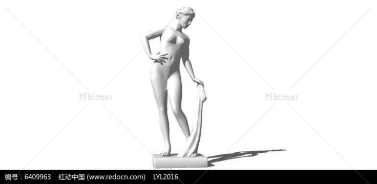 女性人物雕塑SU模型
