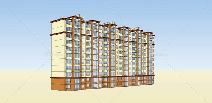 现代高层住宅楼(36366)su模型下载