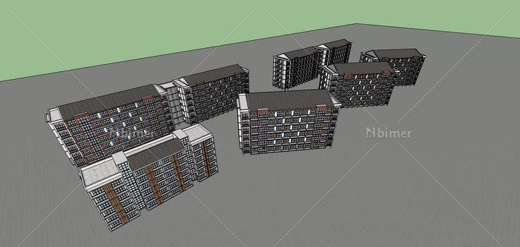 现代风格宿舍楼(75251)su模型下载