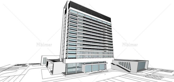 现代高层商业办公楼(74613)su模型下载