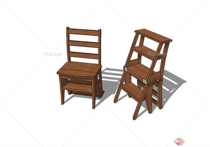 现代木制座椅设计su模型[原创]