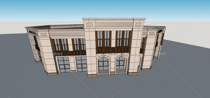 法式小商业楼(69389)su模型下载