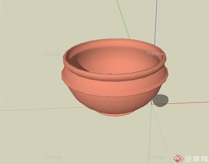 陶罐花钵设计su模型[原创]