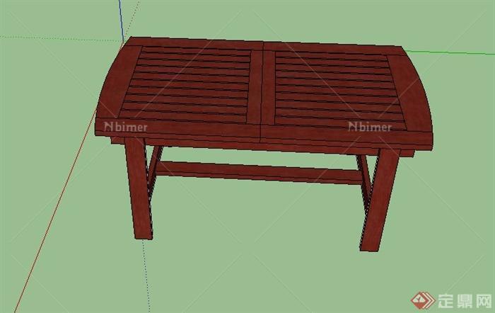 某现代木质置物桌设计SU模型