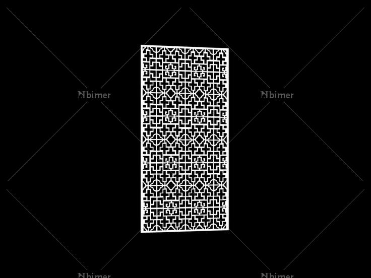 3DMAX室内雕花隔断模型