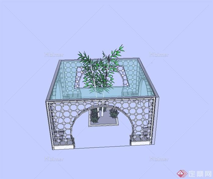 多种不同风格及造型的亭子花架设计su模型
