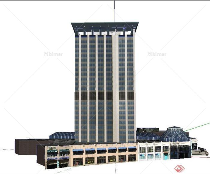现代商业及办公楼建筑设计SU模型