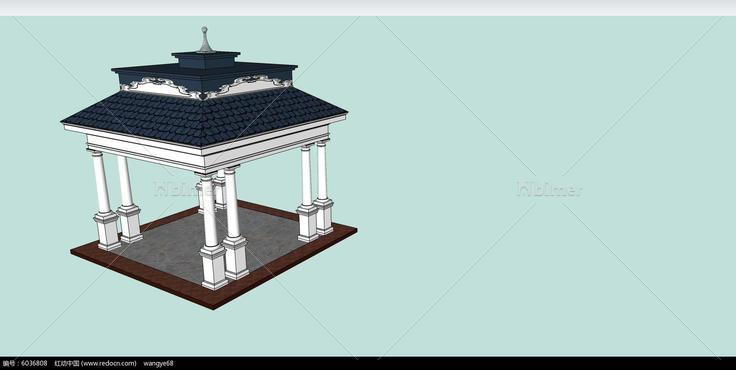 中式精美亭子SU模型