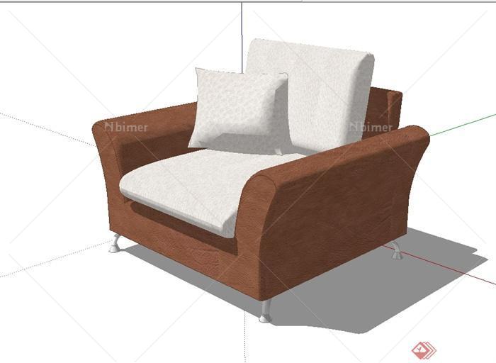 现代风格室内空间详细沙发椅设计SU模型[原创]