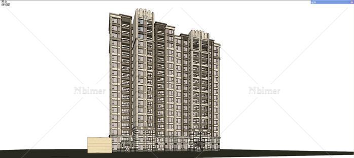 新古典高层公寓建筑设计方案su模型[原创]