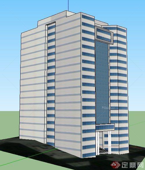 现代风格高层商务中心办公建筑设计su模型