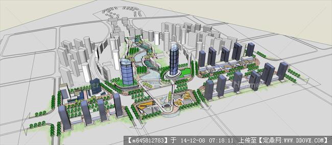 商业街城市概念设计su模型