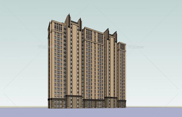 新古典风格高层住宅楼(46606)su模型下载