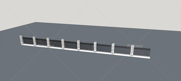 围墙护栏(74601)su模型下载