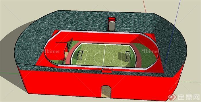 现代风格足球场建筑设计SU模型