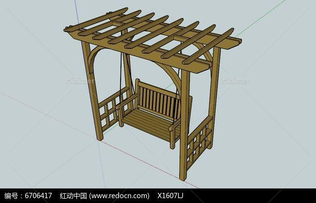 木质秋千廊架